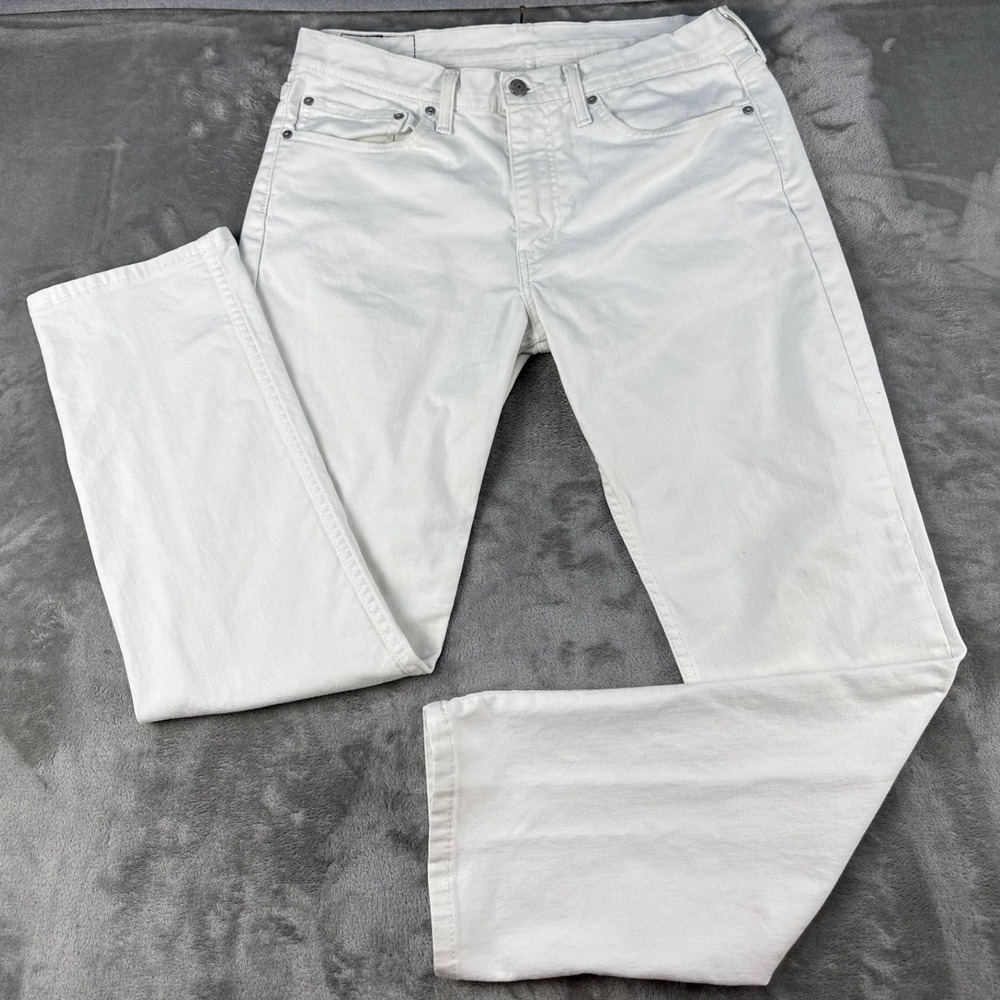 Levis Jeans Mens 34x30 511 Slim White Denim Solid EUC